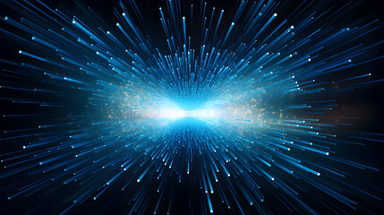 Naklejka premium Digital technology blue glowing ray scene abstract graphic poster web page PPT background