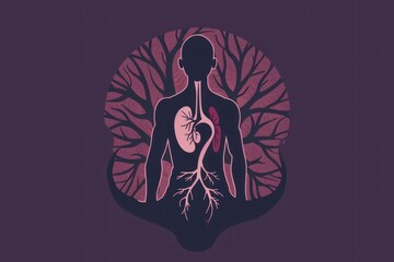 illustration of a man with two kidneys and a tree