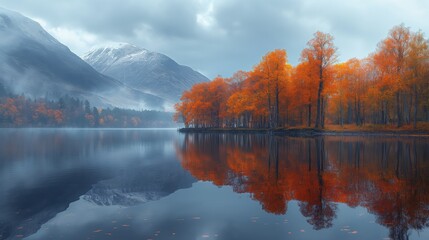 Obraz premium autumn landscape with lake