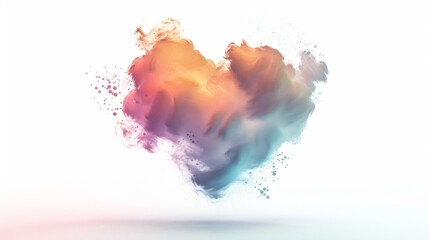 Heart shape made of colorful smoke