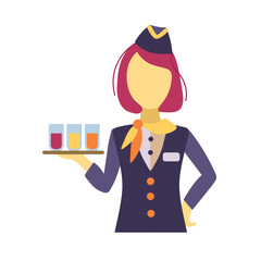 Flight attendant icon clipart avatar logotype isolated vector illustration