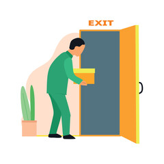 Unemployment leave office isolated vector illustration