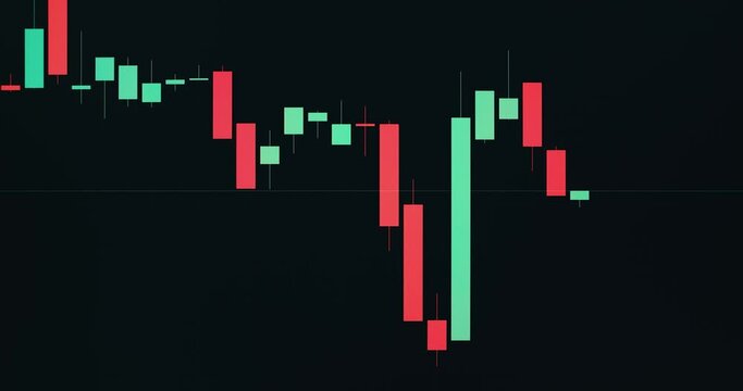 graph of crypto currency online candlestick pattern. stock exchange market chart on computer screen