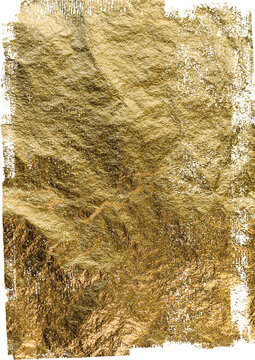 Large gold ink texture with a transparent background 