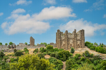 The Ancient City of Aspendos in Antalya Serik on a sunny day