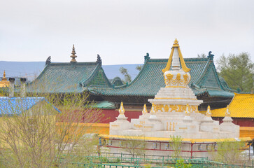Gandantegchinlen Monastery also known as Gandan Monastery, a Buddhist monastery in Ulaanbaatar, 