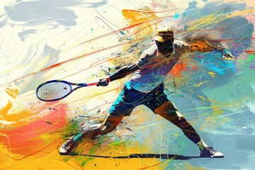 Naklejka premium Abstract tennis player