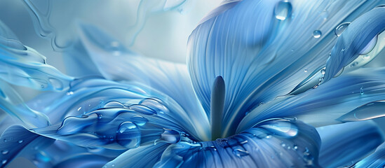 Delicate Blue Background with Flower - 782086091