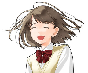 笑っている女子学生