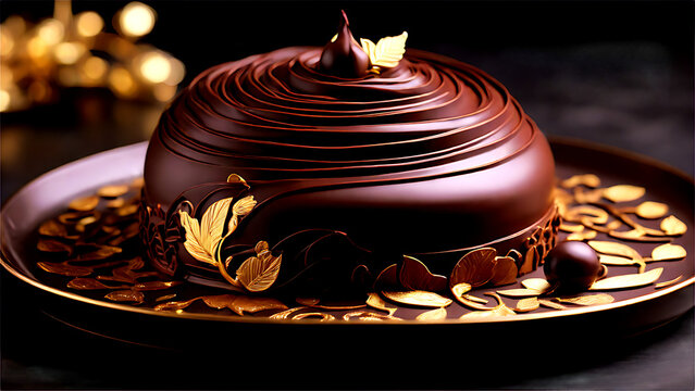 Divine Creation: Meticulously Crafted Chocolate Sculpture, Exuding Temptation