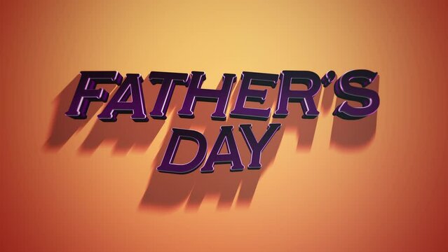 A colorful Father's Day greeting in purple and orange, set against an orange background. Celebrate dads with this vibrant and cheerful image