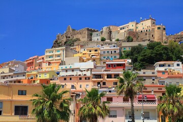 Castelsardo town in Sardinia island, Italy. Townscape in Province of Sassari, Gulf of Asinara. - 782087437