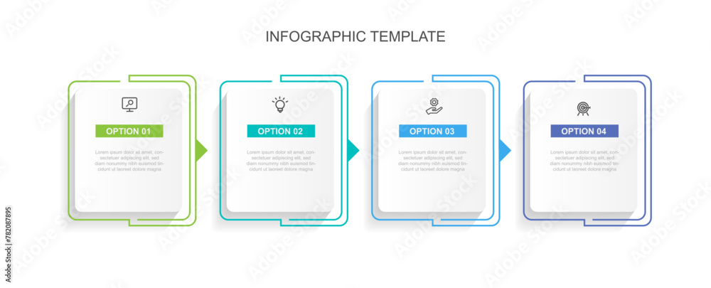 Leinwandbilder design template information graphic. vector with 4 step layout process