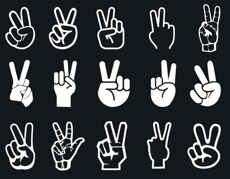 A set of two thumbs up. A gesture of peace, kindness