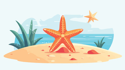 Fototapeta na wymiar Sea star beach icon vector illustration graphic des