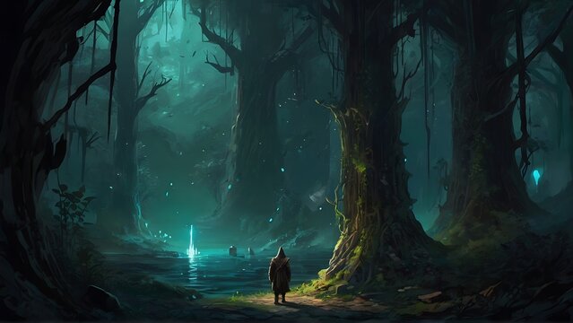 "Enchanted Glow: Phosphorescent Dwarf Emerges from a Mystical Still