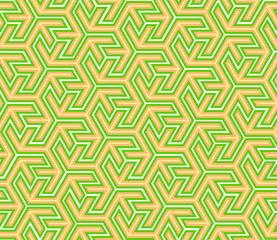 Green yellow geometric pattern. Abstract seamless pattern for packaging and background