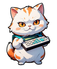 Adorable Orange Tabby Cat Calculator Lover