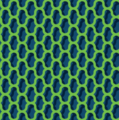Lattice seamless green pattern on dark blue background. Vector pattern for background and packaging