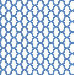 Vector blue pattern for background and packaging. Lattice geometric blue seamless pattern on white background.