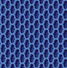 Vector lattice blue pattern for background and packaging. Lattice geometric blue seamless pattern on a dark background.