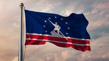 Richmond Virginia Waving Flag Against a Cloudy Sky