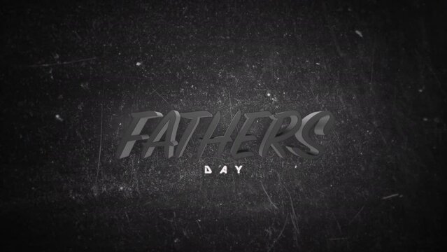 A striking image of the word Fathers Day illuminated in bright black neon lights against a dark background