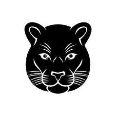 Simple panther face isolated black icon.