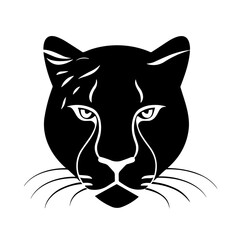 Simple panther face isolated black icon.