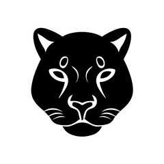 Simple panther face isolated black icon.