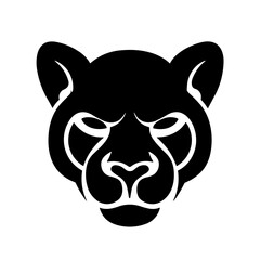 Simple panther face isolated black icon.