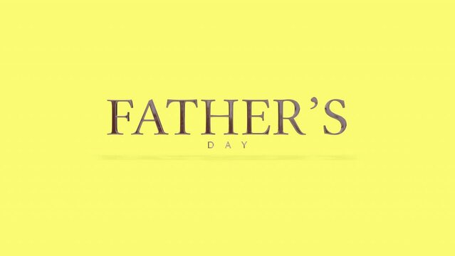 A clean logo for Father's Day with bold sans-serif fonts in yellow on a stacked design. Simplistic, easy-to-read, and portrays the event's theme well