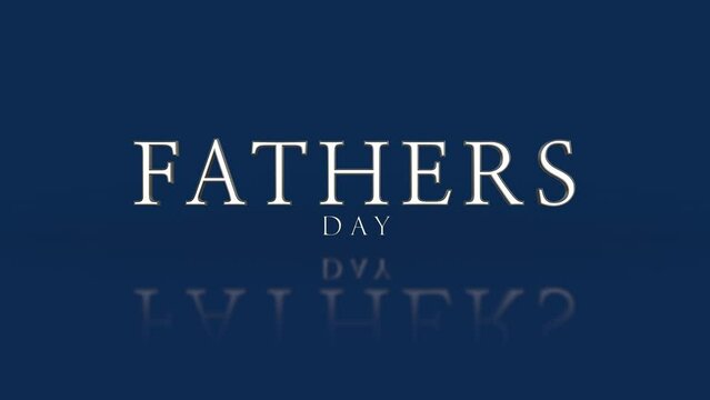 A sleek and modern logo for Father's Day, featuring white lettering on a blue background. Simple and elegant, perfect for celebrating fathers everywhere