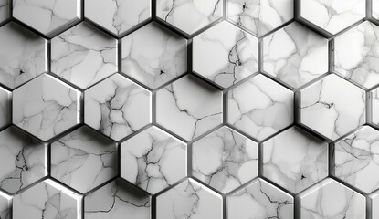 Fototapeta premium beveled marble hexagons.
