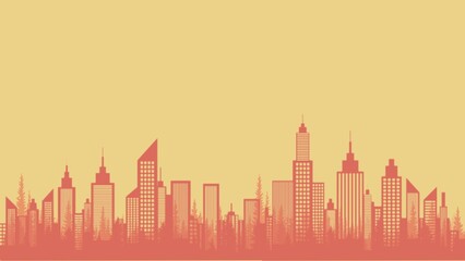 Obraz premium city skyline silhouette background