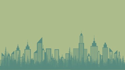 Obraz premium city skyline silhouette background