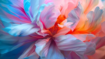 Digital color gradient flower macro perspective poster background