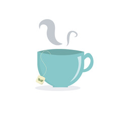 blue tea cup vector illustration