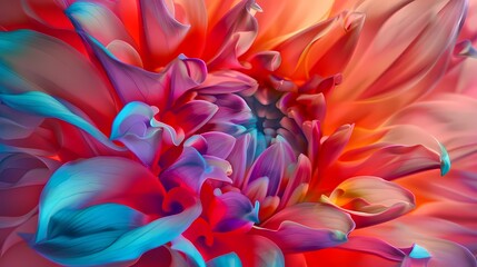 Digital color gradient flower macro perspective poster background