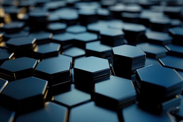 Obraz premium 3d render of abstract futuristic background with hexagon shapes