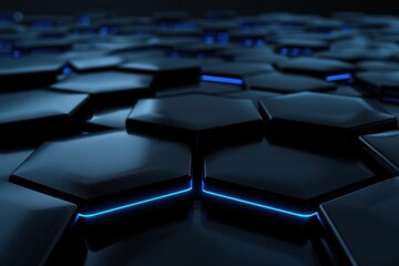 3d render of abstract futuristic background with hexagon shapes