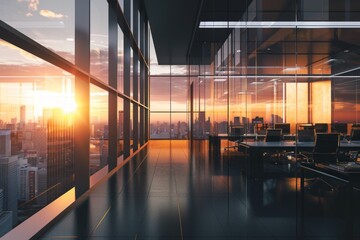 modern office building with glass walls