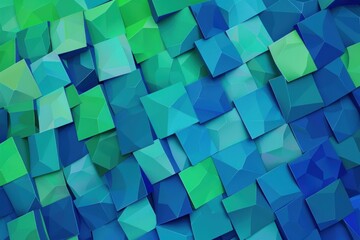 Abstract background with geometric pattern in blue and green colors - 782095250