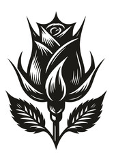 Rose SVG, Rose Clipart, Flower SVG, Rose Silhouette, Rose Cricut, Rose for gift