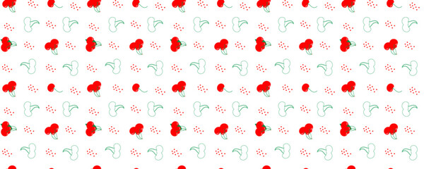 Seamless pattern. Cherry berries on an isolated background. Modern summer pattern