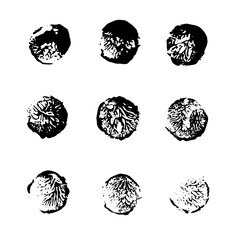 Circle stamp ink imprint pattern set