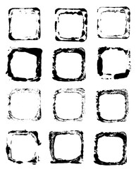 Ink frame stamp. Square imprint