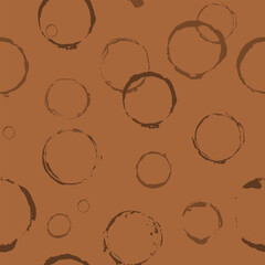 Coffee circle stain seamless pattern 