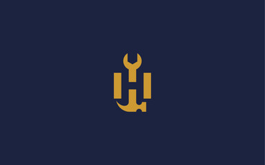 letter h with repair logo icon design Vector design template inspiration