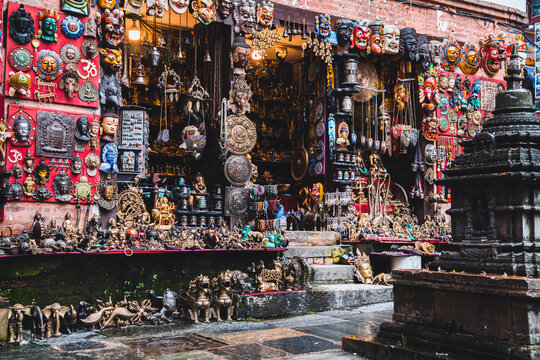 souvenir shop at kathmandu street, nepal	